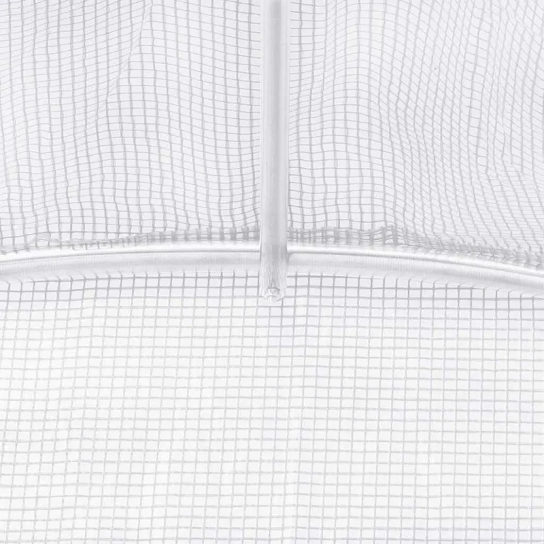 vidaXL Gewächshaus, Foliengewächshaus mit Stahlrahmen, Tomatengewächshaus mit Reißverschlusstür Fenstern, Treibhaus Folientunnel Frühbeet, Weiß 6m² 3x2x2m – Bild 6