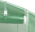 vidaXL Gewächshaus, Foliengewächshaus mit Stahlrahmen, Tomatengewächshaus mit Reißverschlusstür Fenstern, Treibhaus Folientunnel Frühbeet, Grün 12m² 6x2x2,85m - Thumbnail 8