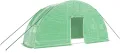 vidaXL Gewächshaus, Foliengewächshaus mit Stahlrahmen, Tomatengewächshaus mit Reißverschlusstür Fenstern, Treibhaus Folientunnel Frühbeet, Grün 12m² 6x2x2,85m - Thumbnail 2