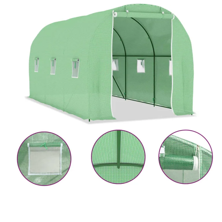 GuyAna Gewächshaus 9 m² 4,5x2x2 m GewäChshaus Winterfest ZimmergewäChshaus Deko-GewäChshaus – Bild 8