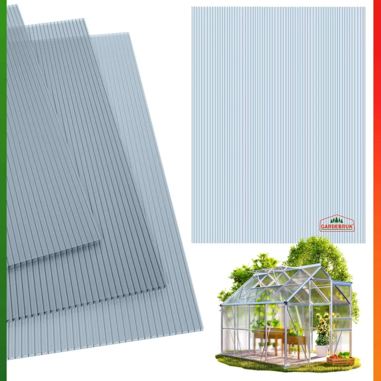 Gardebruk 14x Polycarbonat Hohlkammerstegplatten 4mm 50x Edelstahl Gewächshausklammern 10,25 m² Doppelstegplatte 1210x605 Stegplatte Gewächshausplatte – Bild 7