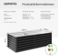 UDPATIO Hochbeet aus Metall,180x60x90 cm, Zink-Aluminium Freistehendes Hochbeete für Garten und Balkon, 970 L Pflanzkasten für Garten, zum Anbau von Gemüse, Blumen und Obst, Grauschwarz - Thumbnail 2