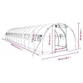 vidaXL Gewächshaus, Foliengewächshaus mit Stahlrahmen, Tomatengewächshaus mit Reißverschlusstür Fenstern, Treibhaus Folientunnel Frühbeet, Weiß 42m² 14x3x2m - Thumbnail 3