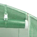 vidaXL Gewächshaus, Foliengewächshaus mit Stahlrahmen, Tomatengewächshaus mit Reißverschlusstür Fenstern, Treibhaus Folientunnel Frühbeet, Grün 40m² 10x4x2m - Thumbnail 5