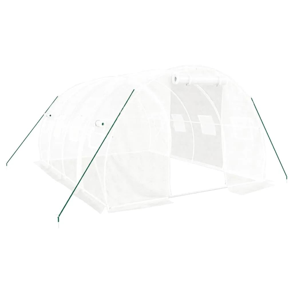 vidaXL Gewächshaus mit Stahlrahmen Weiß 12 m² 4x3x2 m - Bild 1