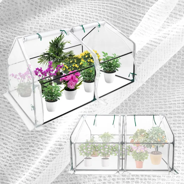 Netzgewebe Gewächshaus, Foliengewächshaus Tomatenhaus Frühbeet, Niedrig, Spitzdach, Insektenabweisend und Atmungsaktiv, Pflanzenhaus für den Tomaten Gemüse 180 x 90 x 90 cm, Weiß – Bild 1