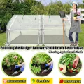 Netzgewebe Gewächshaus, Foliengewächshaus Tomatenhaus Frühbeet, Niedrig, Spitzdach, Insektenabweisend und Atmungsaktiv, Pflanzenhaus für den Tomaten Gemüse 180 x 90 x 90 cm, Weiß - Thumbnail 5