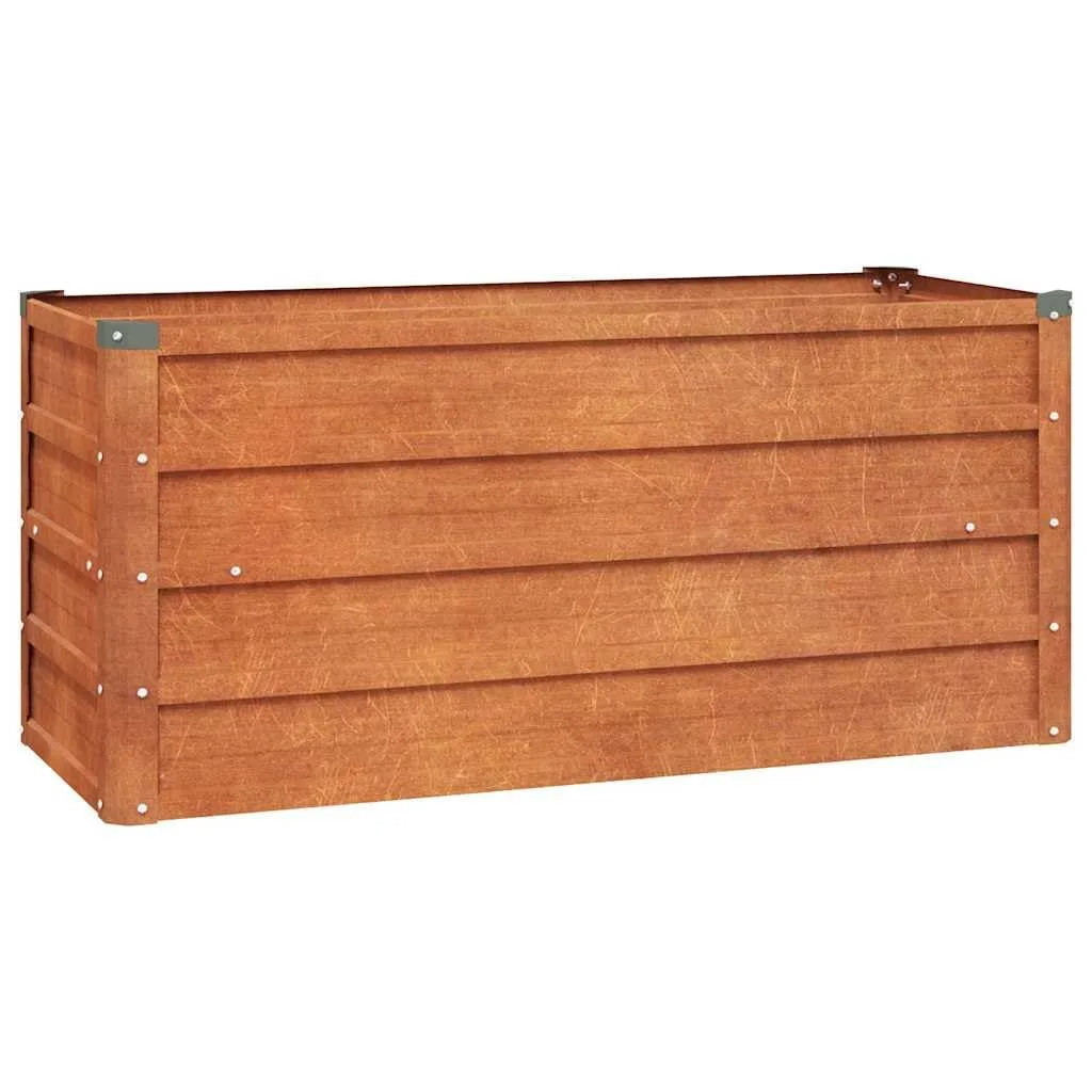 vidaXL Hochbeet, Hochbeet für Garten Balkon Terrasse, Kräuterhochbeet zum Selber Bauen, Gemüsebeet Pflanzkübel aus Metall, Grau Cortenstahl - Bild 1