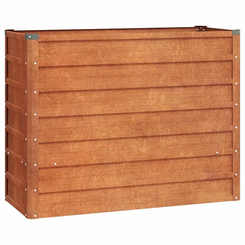 vidaXL Hochbeet, Hochbeet für Garten Balkon Terrasse, Kräuterhochbeet zum Selber Bauen, Gemüsebeet Pflanzkübel aus Metall, Grau Cortenstahl - Bild 1