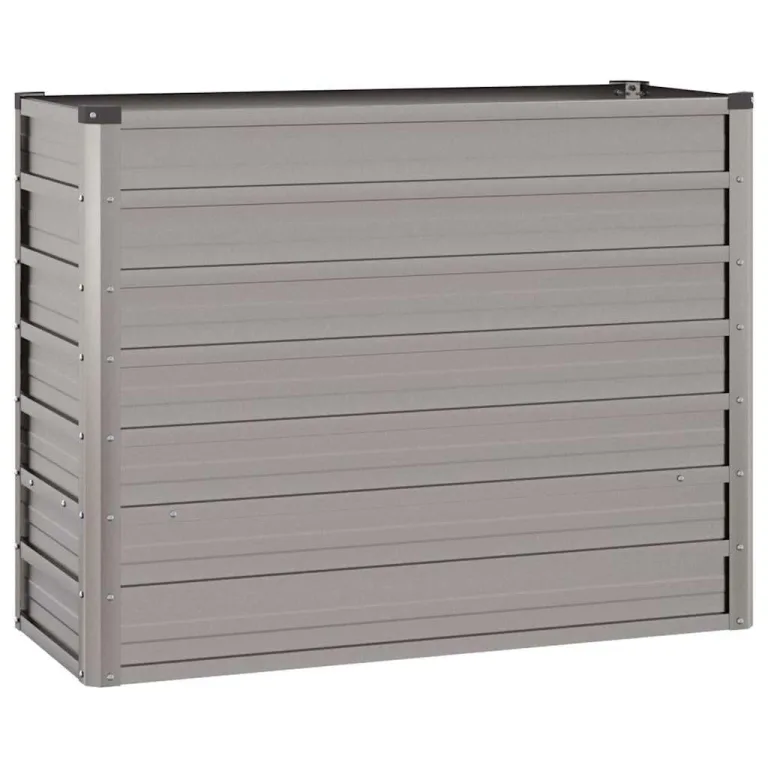 vidaXL Hochbeet, Hochbeet für Garten Balkon Terrasse, Kräuterhochbeet zum Selber Bauen, Gemüsebeet Pflanzkübel aus Metall, Grau Cortenstahl – Bild 9