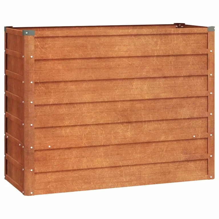 vidaXL Hochbeet, Hochbeet für Garten Balkon Terrasse, Kräuterhochbeet zum Selber Bauen, Gemüsebeet Pflanzkübel aus Metall, Grau Cortenstahl – Bild 1