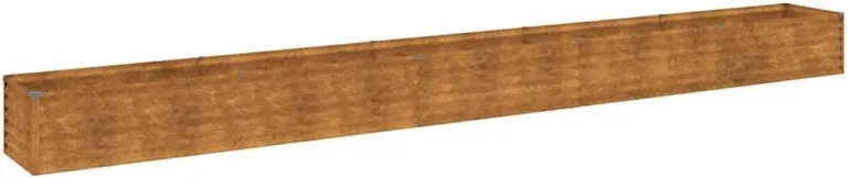 vidaXL Hochbeet, Wetterfest Pflanzkasten mit viel Platz, Pflanzkübel Blumenkasten für Balkon Garten, Blumenkübel Gemüsebeet, 482x50x36 cm Cortenstahl – Bild 1