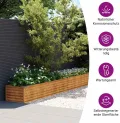 vidaXL Hochbeet, Wetterfest Pflanzkasten mit viel Platz, Pflanzkübel Blumenkasten für Balkon Garten, Blumenkübel Gemüsebeet, 482x50x36 cm Cortenstahl - Thumbnail 5