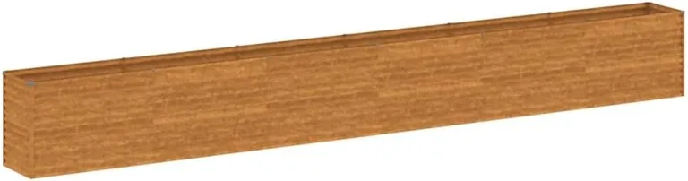 vidaXL Hochbeet, Wetterfest Pflanzkasten mit viel Platz, Pflanzkübel Blumenkasten für Balkon Garten, Blumenkübel Gemüsebeet, 578x50x69 cm Cortenstahl – Bild 1