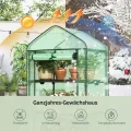 WOLTU Gewächshaus, Foliengewächshaus für Balkon Garten Terrasse, Tomatengewächshaus mit 3 Ablagen Tür, Winterfest stabil platzsparend, 69 x 125 x 49 cm, Grün - Thumbnail 4