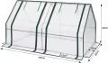 WOLTU Foliengewächshaus Frühbeet, Gewächshaus Balkon, Tomatengewächshaus, mit aufrollbaren Türen, 4 Heringe, 140 g/m2 PE, Metallrahmen, 180x90x90cm,Weiß - Thumbnail 7