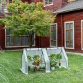 WOLTU Foliengewächshaus Frühbeet, Gewächshaus Balkon, Tomatengewächshaus, mit aufrollbaren Türen, 4 Heringe, 140 g/m2 PE, Metallrahmen, 180x90x90cm,Weiß - Thumbnail 8