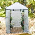 HI Gewächshaus mit 8 Ablagen 140x140x200 cm Transparent - Thumbnail 5