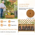 HOMASIS Pflanzkübel mit Rankgitter, Blumenkasten mit Spalier, Pflanzkasten Pflanzgefäß aus Holz, Hochbeet Rankkasten Gartenspalier für Balkon, Garten, Terrasse, 90 x 44,5 x 180,5 cm (Orange) - Thumbnail 5