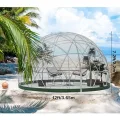 Gewächshaus Gartenkuppel Iglu, 3,6 x 2,2 m PVC-Kuppelzelte, wetterfestes Gewächshaus, Gartenblasenzelt mit 2 x 10 m Lichterketten, transparentes Gartenkuppelhaus für den Außenbereich, Partys - Thumbnail 10