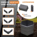 Garantia Ergo Hochbeet Stony L 75 - ergonomisches Hochbeet - Kunststoff sechseckig anthrazit - für Garten Gemüsebeet Kräuterbeet Pflanzenbeet - dekorative Steinoptik wetterfest modular steckbar - Thumbnail 4