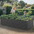 YITAHOME Outdoor Hochbeet Metall 240x120x60cm, Hochbeete-Kit aus Verdicktem Zink-Aluminium-Magnesium-Edelstahl-Metall Hochbeete für Garten mit Sicherheitsgummi für Gemüse, Blumen und Früchte (Schwarz) - Thumbnail 3