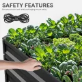 YITAHOME Outdoor Hochbeet Metall 240x120x60cm, Hochbeete-Kit aus Verdicktem Zink-Aluminium-Magnesium-Edelstahl-Metall Hochbeete für Garten mit Sicherheitsgummi für Gemüse, Blumen und Früchte (Schwarz) - Thumbnail 4