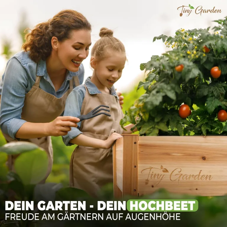 Premium Hochbeet aus Holz mit Rollen für Balkon 122x59x81,5cm perfektes Hochbeet für Kinder oder als Kräuterbeet für die Terrasse, Erdbeerbeet – Bild 7