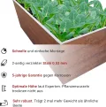 Hochbeet für Garten 200x100x63 cm Metall, Holzoptik - Hochbeet-Kit aus Premium-Polymerbeschichtetem Stahl, Rechteckig, Langlebiges Gartenbeet für Kräuter und Gemüse mit Maulwurfnetz - Thumbnail 6