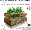 Hochbeet für Garten 200x100x63 cm Metall, Holzoptik - Hochbeet-Kit aus Premium-Polymerbeschichtetem Stahl, Rechteckig, Langlebiges Gartenbeet für Kräuter und Gemüse mit Maulwurfnetz - Thumbnail 3