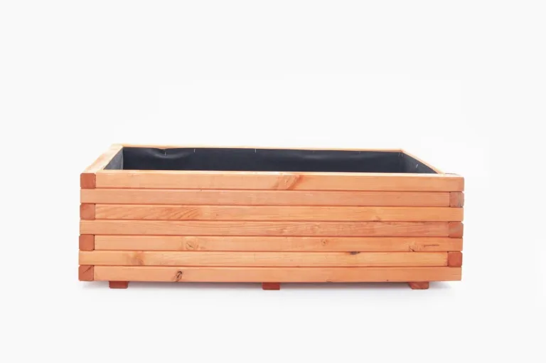 Mega Holz Pflanzkübel Pinie Lasiert 100x40 cm - Massiv & wetterfest - Fertig montierter Blumenkübel aus Kiefernholz - Rustikaler Blumentopf für Garten, Balkon & Terrasse, witterungsbeständig & robust – Bild 1