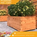 Pflanzkübel Pinie Lasiert 120x40 cm - Massiv & wetterfest - Fertig montierter Blumenkübel aus Kiefernholz - Rustikaler Blumentopf für Garten, Balkon & Terrasse, witterungsbeständig & robust - Thumbnail 2