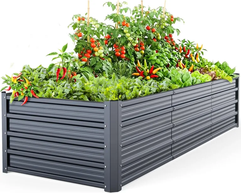 Ohuhu Hochbeet Metall Pflanzenbeet 180x90x60 cm, Hochbeete für Garten aus robustem Stahlblech mit stabilem Design, Rostschutz und Langer Haltbarkeit – Ideal für Gemüse, Kräuter & Blumen Anthrazit – Bild 9