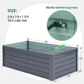 Ohuhu Hochbeet Metall Pflanzenbeet 180x90x60 cm, Hochbeete für Garten aus robustem Stahlblech mit stabilem Design, Rostschutz und Langer Haltbarkeit – Ideal für Gemüse, Kräuter & Blumen Anthrazit - Thumbnail 8