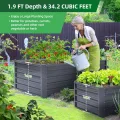 Ohuhu Hochbeet Metall Pflanzenbeet 180x90x60 cm, Hochbeete für Garten aus robustem Stahlblech mit stabilem Design, Rostschutz und Langer Haltbarkeit – Ideal für Gemüse, Kräuter & Blumen Anthrazit - Thumbnail 3