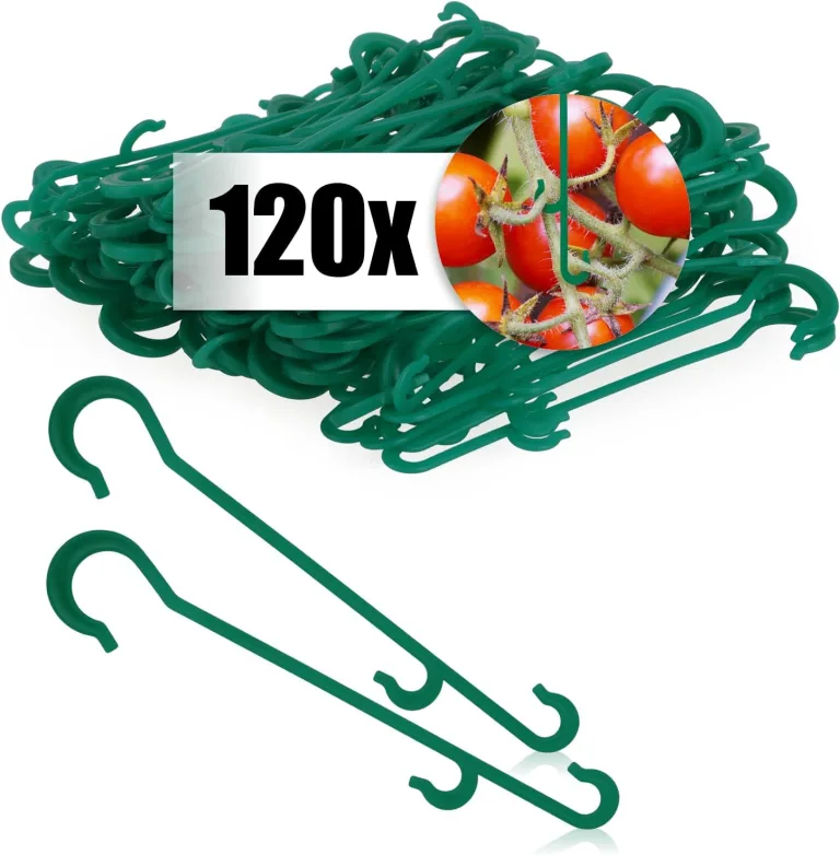 com-four® 120x Rispenhaken, Tomatenhaken, Pflanzenklemmen J-Haken - Rankhilfen für Kletterpflanzen - Pflanzenhaken für Rankgewächse - Stützklammern für Tomaten, Pflanzenclips, Tomatenclips – Bild 1