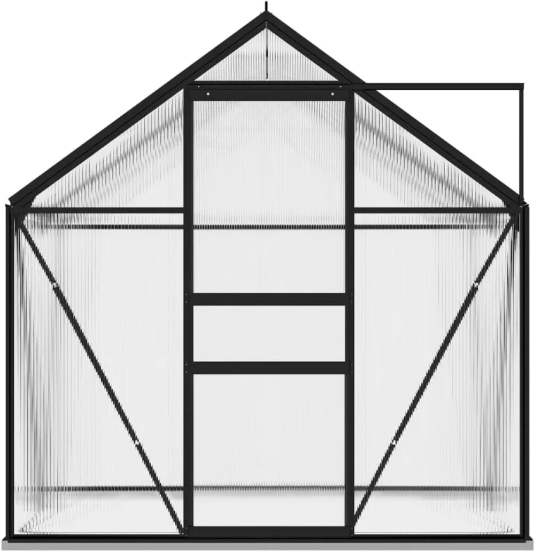Anlehngewächshaus Anthrazit Aluminium 2,47 m² 190x130x202 cm Gewächshaus Winterfest Wintergarten Gewächshaus Balkon Tomatengewächshaus Wintergewächshaus Schutz der Pflanzen vor Kälte – Bild 6
