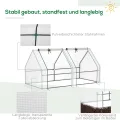 Outsunny Mini Gewächshaus Foliengewächshaus mit 2 Rollfenster, Wetterbeständige Frühbeet für Garten, Balkon, PE Folie, Stahl, Weiß, 180 x 90 x 90 cm - Thumbnail 5