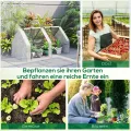 Outsunny Mini Gewächshaus Foliengewächshaus mit 2 Rollfenster, Wetterbeständige Frühbeet für Garten, Balkon, PE Folie, Stahl, Weiß, 180 x 90 x 90 cm - Thumbnail 6