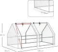 Outsunny Mini Gewächshaus Foliengewächshaus mit 2 Rollfenster, Wetterbeständige Frühbeet für Garten, Balkon, PE Folie, Stahl, Weiß, 180 x 90 x 90 cm - Thumbnail 8