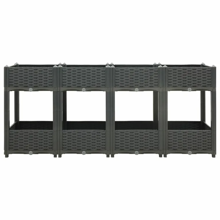 ARKEM Hochbeet 160x40x71 cm Polypropylen Pflanzkasten Balkon Hochbeete-Kit GewäChshaus Holz – Bild 3