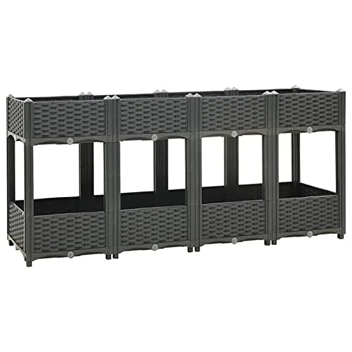 ARKEM Hochbeet 160x40x71 cm Polypropylen Pflanzkasten Balkon Hochbeete-Kit GewäChshaus Holz – Bild 8