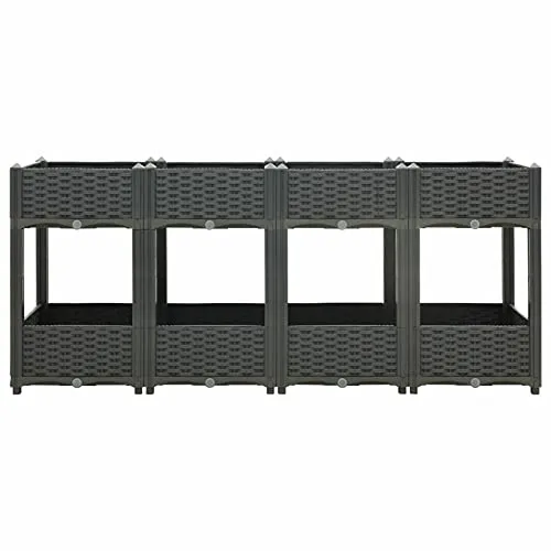 ARKEM Hochbeet 160x40x71 cm Polypropylen Pflanzkasten Balkon Hochbeete-Kit GewäChshaus Holz – Bild 9