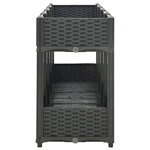 ARKEM Hochbeet 160x40x71 cm Polypropylen Pflanzkasten Balkon Hochbeete-Kit GewäChshaus Holz – Bild 10