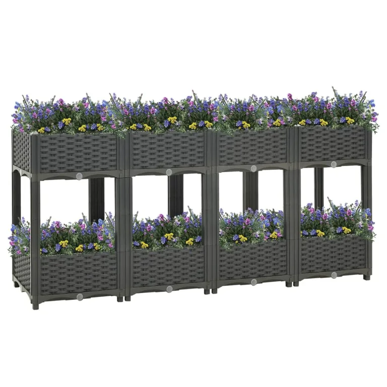 ARKEM Hochbeet 160x40x71 cm Polypropylen Pflanzkasten Balkon Hochbeete-Kit GewäChshaus Holz – Bild 1