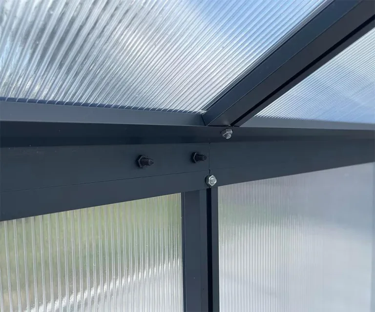 Aluminium Gewächshaus für den Garten 7,33m² inklusive 238 x 301cm Fundament Doppeltür vielseitig nutzbar als Treibhaus,Frühbeet Aufzucht,Tomatenhaus und Pflanzenhaus – Bild 7