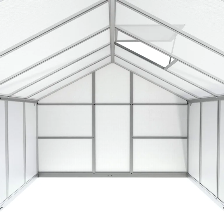 Aluminium Gewächshaus für den Garten 7,2m² inklusive 301 x 238cm Fundament vielseitig nutzbar als Treibhaus,Frühbeet Aufzucht,Tomatenhaus und Pflanzenhaus – Bild 5