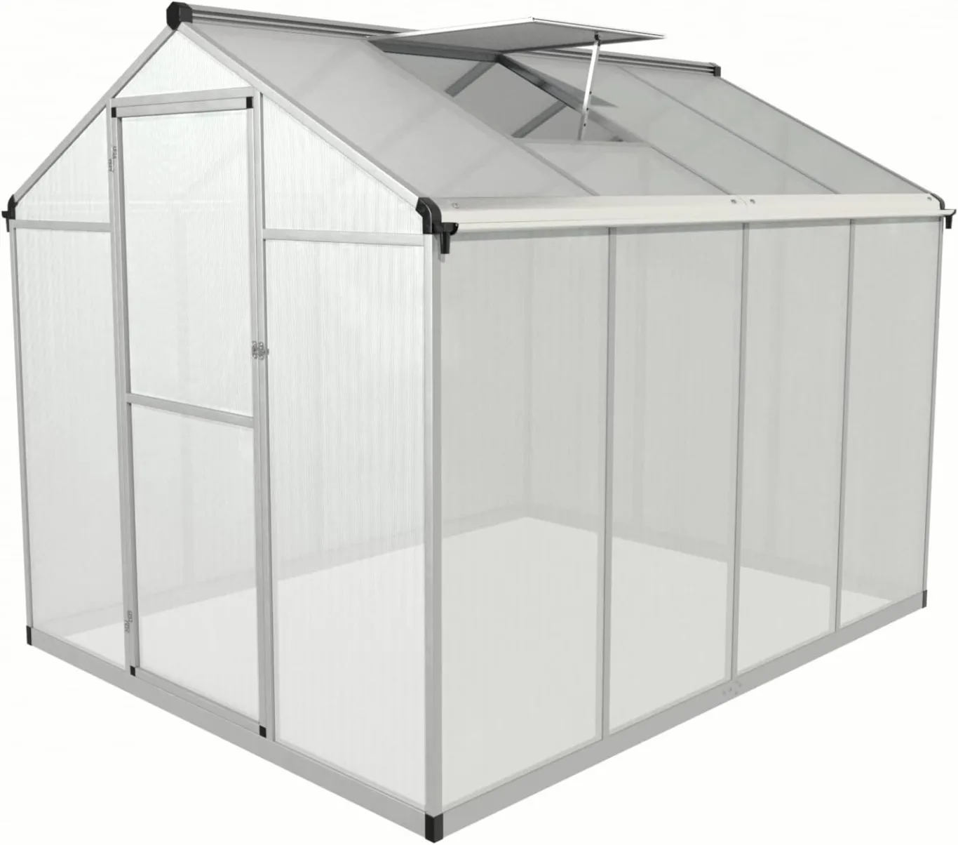 Aluminium Gewächshaus für den Garten 4,5m² inklusive 242 x 190cm Fundament vielseitig nutzbar als Treibhaus,Frühbeet Aufzucht,Tomatenhaus und Pflanzenhaus - Bild 1