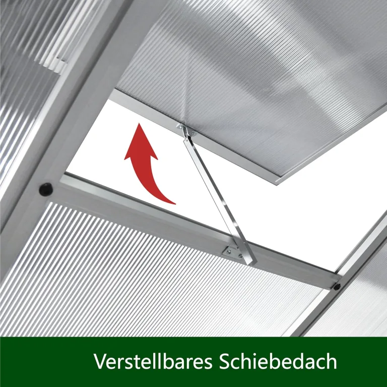 Aluminium Gewächshaus für den Garten 4,5m² inklusive 242 x 190cm Fundament vielseitig nutzbar als Treibhaus,Frühbeet Aufzucht,Tomatenhaus und Pflanzenhaus – Bild 5