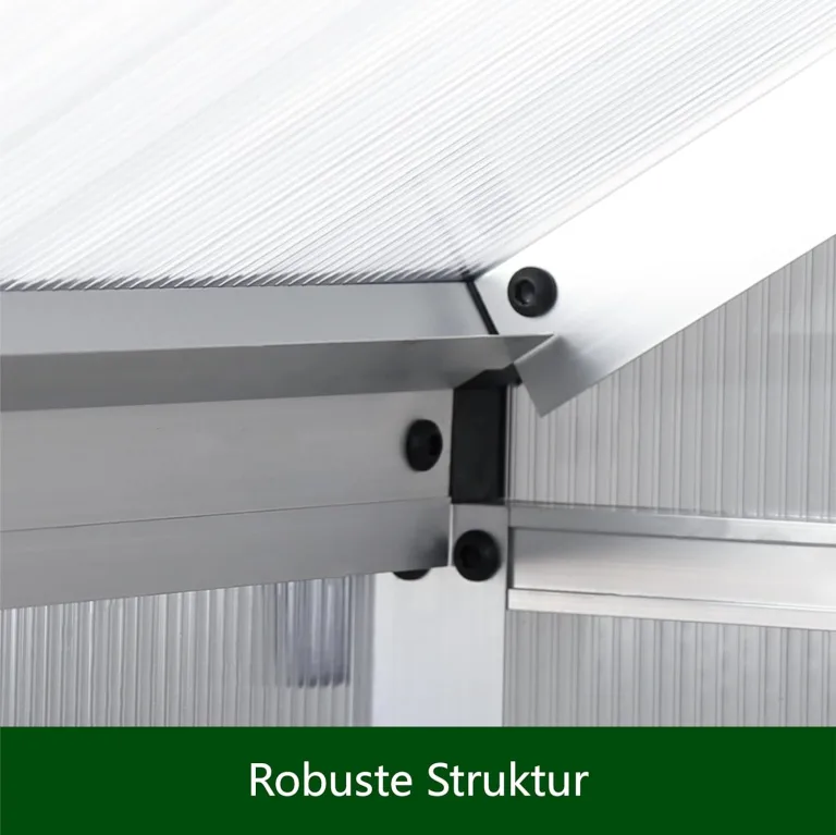 Aluminium Gewächshaus für den Garten 4,5m² inklusive 242 x 190cm Fundament vielseitig nutzbar als Treibhaus,Frühbeet Aufzucht,Tomatenhaus und Pflanzenhaus – Bild 7